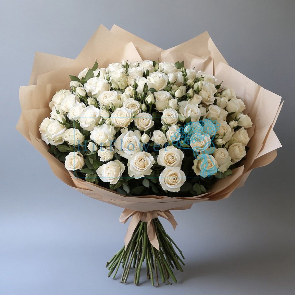 Букет Белоснежная симфония Букет роз Белоснежная симфония