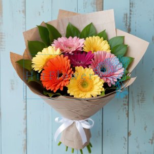 Букет цветов из: Герберы